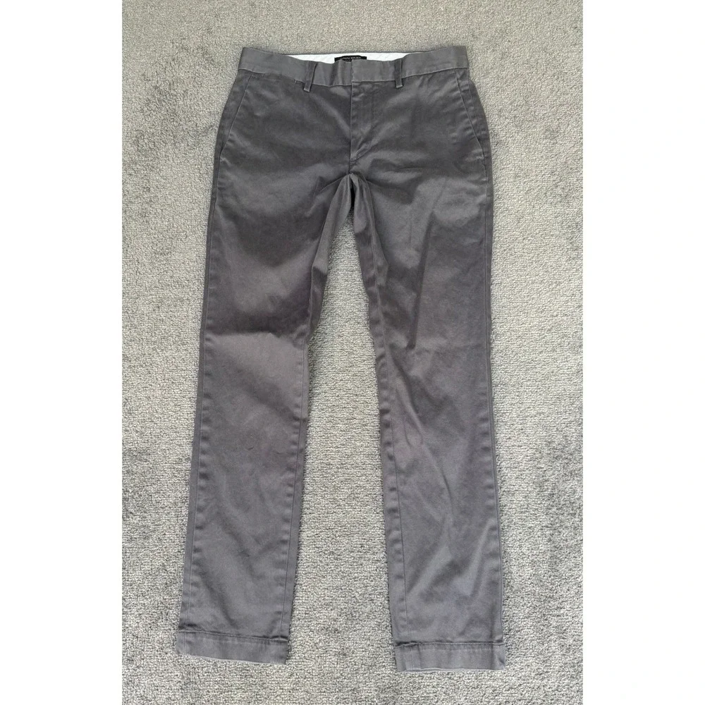 Banana Republic Fulton Chino Pants Mens 30x32 Grey Skinny Fit Cotton Trousers